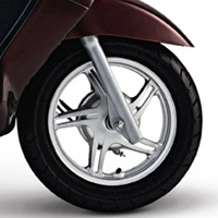 TVS Wego Wheels And Tyre View
